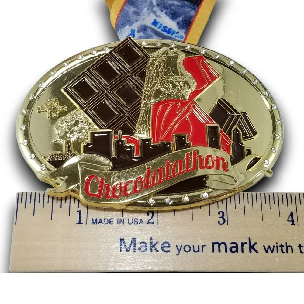 Chocolatathon Belt Buckle Portland Oregon Race Skyline Chocolate Lover‎ Gift